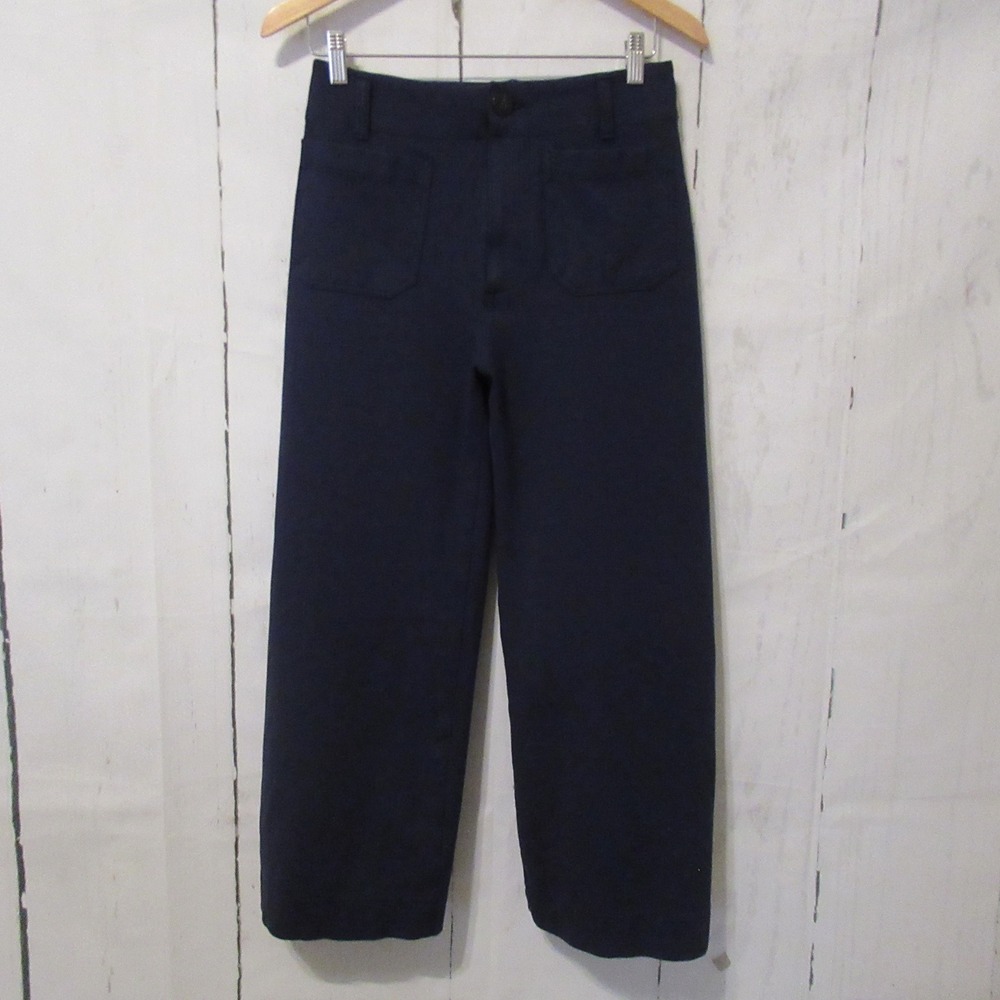 Maeve By Anthropologie Pants 28 Navy Blue The Colette High Rise Wide Leg Crop